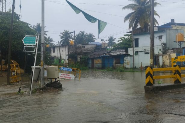 ಶಿವಮೊಗ್ಗದಲ್ಲಿ ಭಾರಿ ಮಳೆ: ಅಣ್ಣಾನಗರದ ಮುಖ್ಯ ರಸ್ತೆಗೆ ಹರಿದ ನೀರು