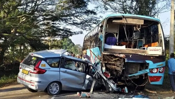 ಕಾರು- ಬಸ್ ಅಪಘಾತ: ಇಬ್ಬರು ಸ್ಥಳದಲ್ಲೇ ಸಾವು