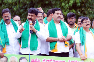 ಕಾಂಗ್ರೆಸ್ ಸರ್ಕಾರದ ರೈತ ವಿರೋಧಿ ನೀತಿ ಖಂಡಿಸಿ ಬಿಜೆಪಿ ಪ್ರತಿಭಟನೆ  